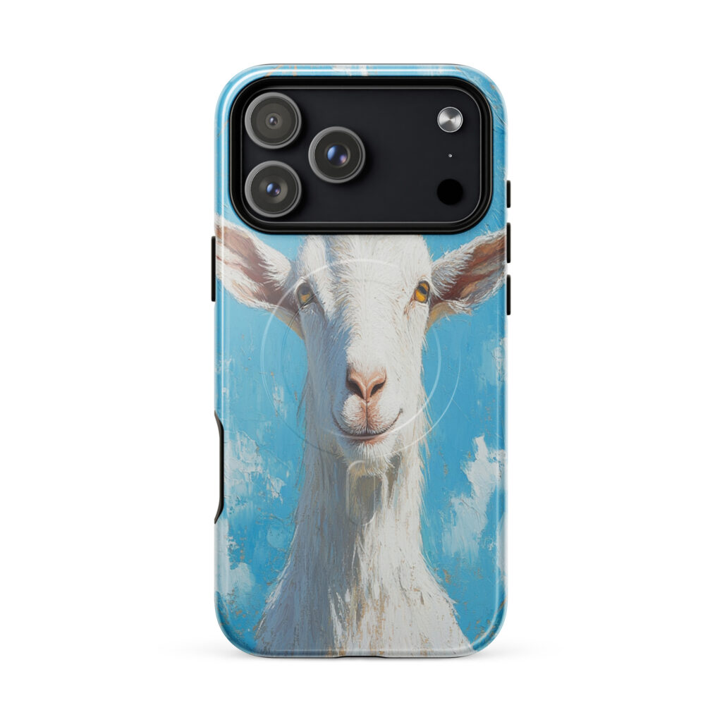 Fauna Apex Bagot Goat wildlife art MagSafe® tough case for iPhone, dual-layer protective cover, distributed through Stay Sunny Prints Hub.