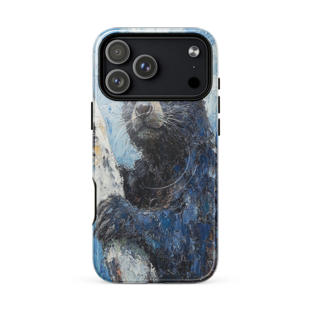 Fauna Apex Binturong wildlife art MagSafe® tough case for iPhone, dual-layer protective cover, distributed through Stay Sunny Prints Hub.