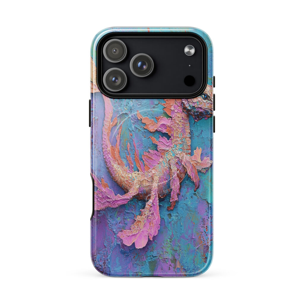 Fauna Apex Leafy Sea Dragon wildlife art MagSafe® tough case for iPhone, dual-layer protective cover, distributed through Stay Sunny Prints Hub.