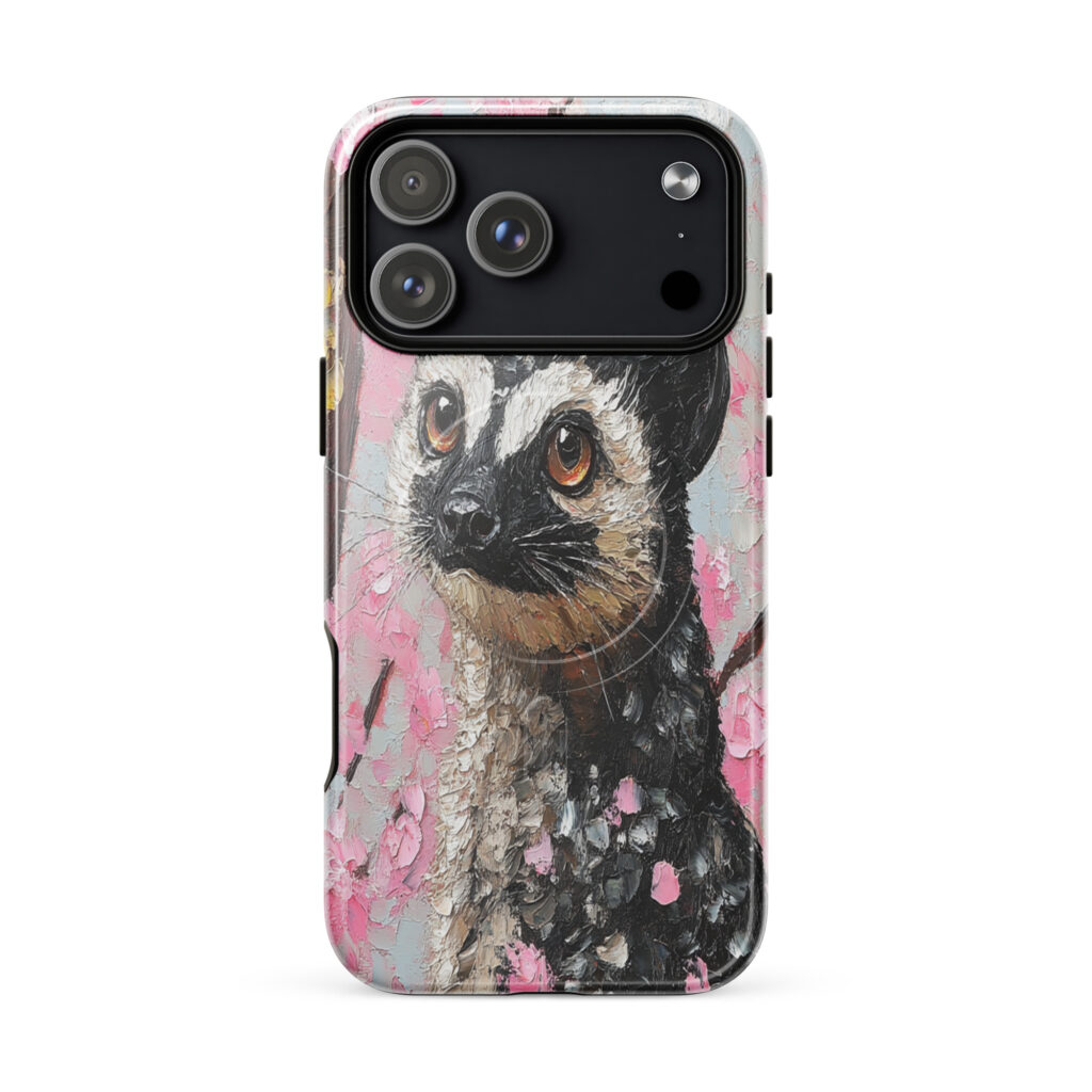 Fauna Apex Malabar Civet wildlife art MagSafe® tough case for iPhone, dual-layer protective cover, distributed through Stay Sunny Prints Hub.