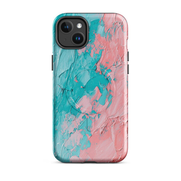 magsafe-tough-case-for-iphone-glossy-iphone-14-plus-front-6a313a7ea4e58.jpg Coral Cyan Pulse – MagSafe® Tough Case for iPhone®