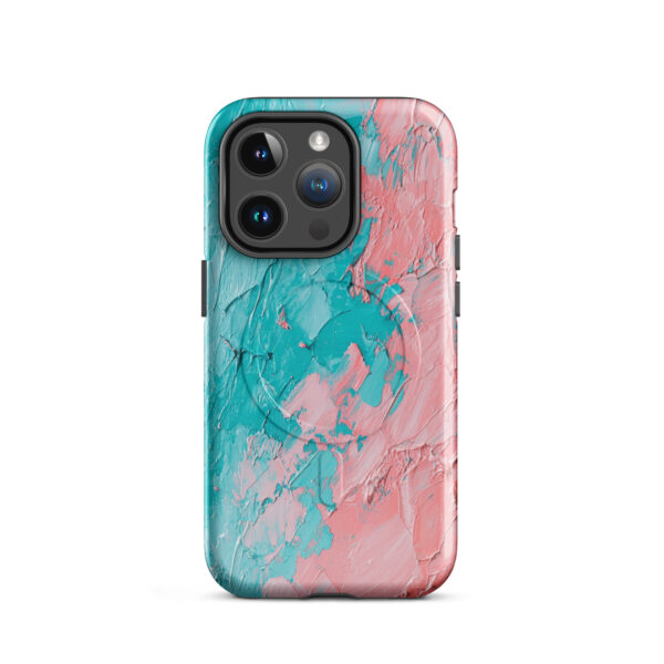 magsafe-tough-case-for-iphone-glossy-iphone-14-pro-front-6a313a7ea4f23.jpg Coral Cyan Pulse – MagSafe® Tough Case for iPhone®